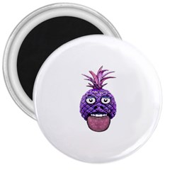 Funny Fruit Face Head Character 3  Magnets by dflcprints