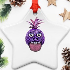 Funny Fruit Face Head Character Ornament (star)  by dflcprints