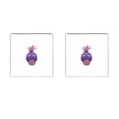 Funny Fruit Face Head Character Cufflinks (square) by dflcprints