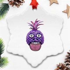 Funny Fruit Face Head Character Ornament (snowflake)  by dflcprints