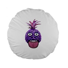 Funny Fruit Face Head Character Standard 15  Premium Round Cushions by dflcprints