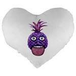 Funny Fruit Face Head Character Large 19  Premium Heart Shape Cushions Back