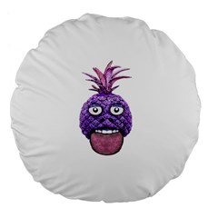 Funny Fruit Face Head Character Large 18  Premium Flano Round Cushions by dflcprints