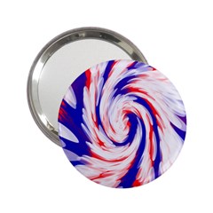 Groovy Red White Blue Swirl 2 25  Handbag Mirrors by BrightVibesDesign