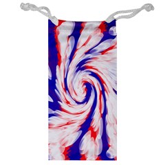 Groovy Red White Blue Swirl Jewelry Bags by BrightVibesDesign