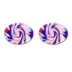 Groovy Red White Blue Swirl Cufflinks (oval) by BrightVibesDesign