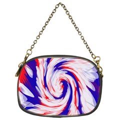 Groovy Red White Blue Swirl Chain Purses (one Side)  by BrightVibesDesign