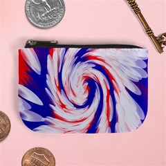 Groovy Red White Blue Swirl Mini Coin Purses by BrightVibesDesign