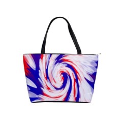 Groovy Red White Blue Swirl Shoulder Handbags by BrightVibesDesign