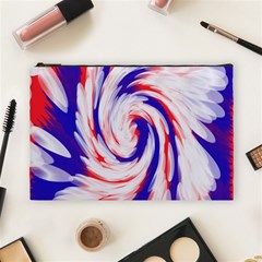 Groovy Red White Blue Swirl Cosmetic Bag (large)  by BrightVibesDesign