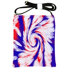 Groovy Red White Blue Swirl Shoulder Sling Bags by BrightVibesDesign