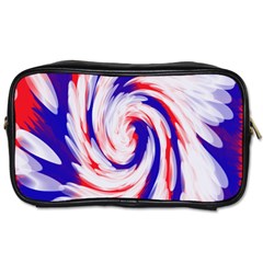 Groovy Red White Blue Swirl Toiletries Bags by BrightVibesDesign