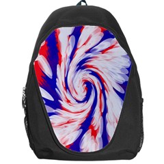 Groovy Red White Blue Swirl Backpack Bag by BrightVibesDesign