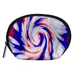 Groovy Red White Blue Swirl Accessory Pouches (medium)  by BrightVibesDesign