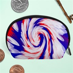 Groovy Red White Blue Swirl Accessory Pouches (large)  by BrightVibesDesign