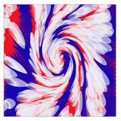 Groovy Red White Blue Swirl Large Satin Scarf (square) by BrightVibesDesign