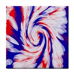 Groovy Red White Blue Swirl Tile Coasters