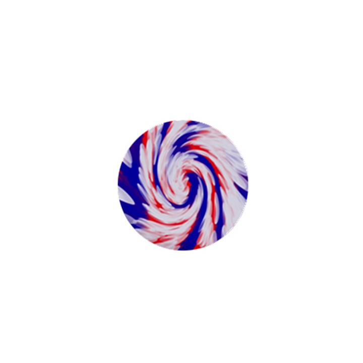 Groovy Red White Blue Swirl 1  Mini Magnets