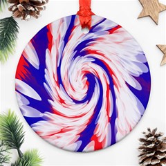 Groovy Red White Blue Swirl Ornament (round)  by BrightVibesDesign