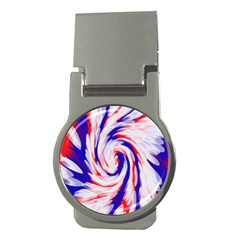 Groovy Red White Blue Swirl Money Clips (round)  by BrightVibesDesign