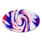 Groovy Red White Blue Swirl Oval Magnet Front