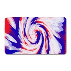 Groovy Red White Blue Swirl Magnet (rectangular) by BrightVibesDesign