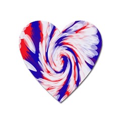 Groovy Red White Blue Swirl Heart Magnet by BrightVibesDesign