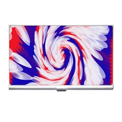 Groovy Red White Blue Swirl Business Card Holders by BrightVibesDesign