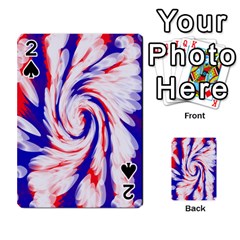 Groovy Red White Blue Swirl Playing Cards 54 Designs  by BrightVibesDesign