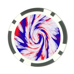 Groovy Red White Blue Swirl Poker Chip Card Guards by BrightVibesDesign