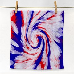 Groovy Red White Blue Swirl Face Towel by BrightVibesDesign