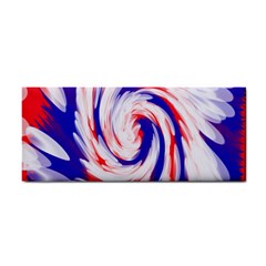 Groovy Red White Blue Swirl Hand Towel by BrightVibesDesign