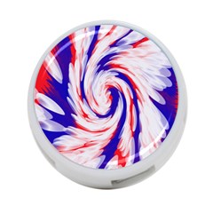 Groovy Red White Blue Swirl 4-port Usb Hub (one Side) by BrightVibesDesign