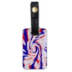 Groovy Red White Blue Swirl Luggage Tags (one Side)  by BrightVibesDesign