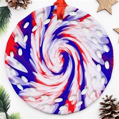 Groovy Red White Blue Swirl Ornament (round Filigree) 