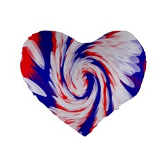 Groovy Red White Blue Swirl Standard 16  Premium Flano Heart Shape Cushions