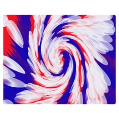 Groovy Red White Blue Swirl Double Sided Flano Blanket (medium)  by BrightVibesDesign