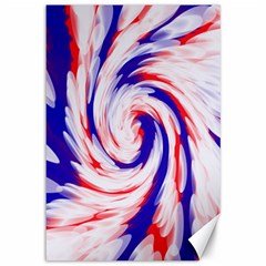 Groovy Red White Blue Swirl Canvas 12  X 18   by BrightVibesDesign