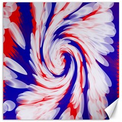 Groovy Red White Blue Swirl Canvas 16  X 16   by BrightVibesDesign