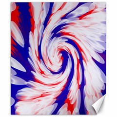 Groovy Red White Blue Swirl Canvas 20  X 24   by BrightVibesDesign