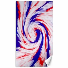 Groovy Red White Blue Swirl Canvas 40  X 72   by BrightVibesDesign