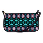 Fancy Teal Red Pattern Shoulder Clutch Bags Front