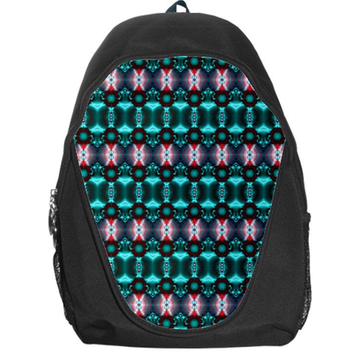 Fancy Teal Red Pattern Backpack Bag