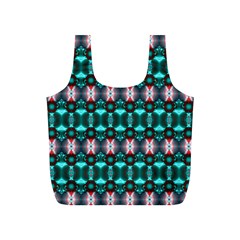 Fancy Teal Red Pattern Full Print Recycle Bags (s) 