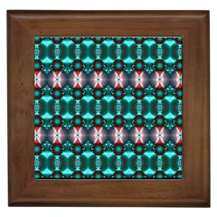 Fancy Teal Red Pattern Framed Tiles