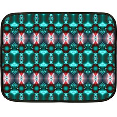 Fancy Teal Red Pattern Fleece Blanket (mini)