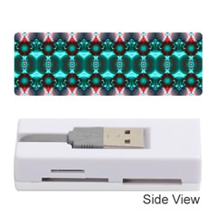 Fancy Teal Red Pattern Memory Card Reader (stick) 