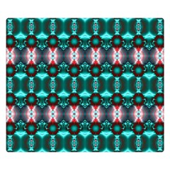 Fancy Teal Red Pattern Double Sided Flano Blanket (small) 