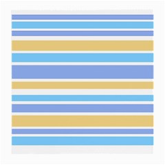 Blue Yellow Stripes Medium Glasses Cloth by BrightVibesDesign