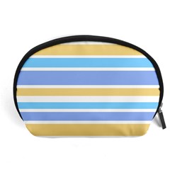 Blue Yellow Stripes Accessory Pouches (large)  by BrightVibesDesign